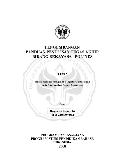 Bila sampai 1 (satu) bulan setelah proposal skripsi itu disetujui mahasiswa belum menghubungi dosen pembimbing, dosen pembimbing dapat merekomendasikan untuk. Top Pdf Panduan Penulisan Tugas Akhir Panduan Tugas Akhir Peminatan Jaringan 123dok Com