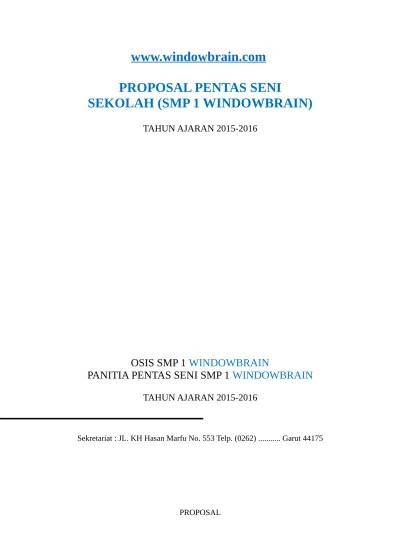 Proposal pentas seni (pensi) sma negeri 1 karanganyar. Top Pdf Contoh Proposal Pentas Seni Pensi 123dok Com