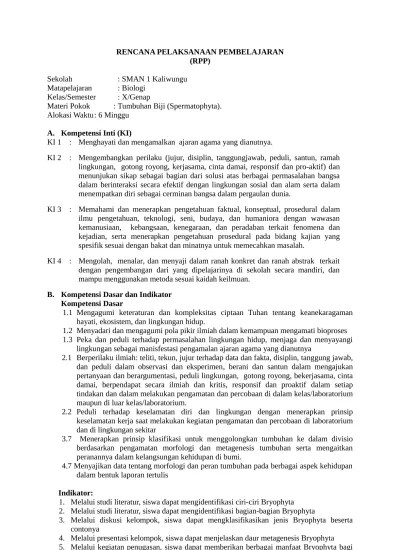 Perangkat pembelajaran dari matpel biologi ini terdiri dari rpp dan silabus,. Rpp Sma Kls X Smt 2 Animalia