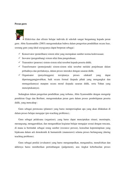 Arti lainnya dari seyogianya adalah sepatutnya. Peran Gurux