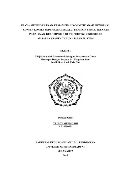 Buku anak tebak tebakan terkocak jenis kertas cd 128 halaman penerbit arkola. Top Pdf Upaya Meningkatkan Kemampuan Kognitif Anak Mengenal Konsep Konsep Sederhana Melalui Bermain Tebak Tebakan Upaya Meningkatkan Kemampuan Kognitif Anak Mengenal Konsep Konsep Sederhana Melalui Bermain Tebak Tebakan Pada Anak Kelompok B Di Tk Pertiwi 2