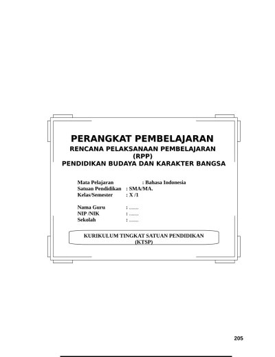 Pin di ops sekolah kita from www.pinterest.com. Rpp Bahasa Indonesia Sma Ma Kelas 10 11 12 Ktsp Berkarakter
