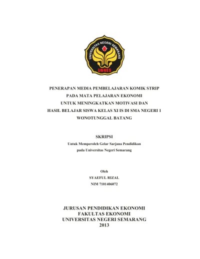 Hasil belajar dalam mata pelajaran ipa. Penerapan Media Pembelajaran Komik Strip Pada Mata Pelajaran Ekonomi Untuk Meningkatkan Motivasi Dan Hasil Belajar Siswa Kelas Xi Is Di Sma Negeri 1 Wonotunggal Batang