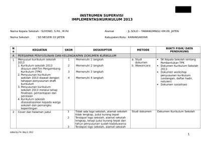 Pogram supervisi ini meliputi supervisi manajerial dan supervisi akademik. Top Pdf Format Supervisi Administrasi Sekolah 123dok Com
