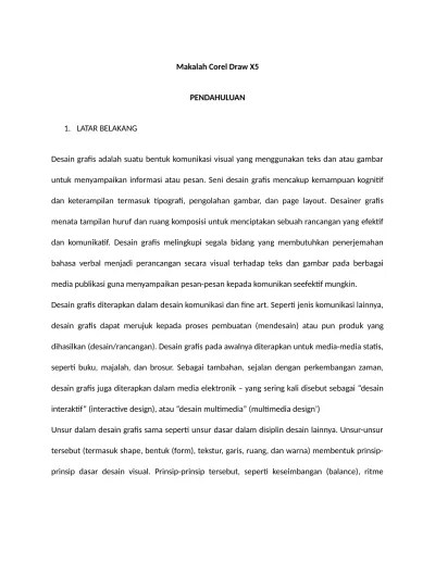 Bahwa aplikasi coreldraw x7 bisa digunakan dalam mendesain vektor wajah. Contoh Makalah Tutorial Corel Draw X5