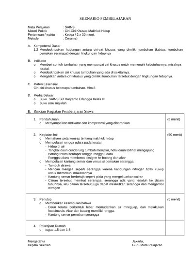 Contoh di atas hanyalah model yang dapat digunakan sebagai . Contoh Prota Kelas 6 Sd Kurikulum Ktsp Prota Ipa 6