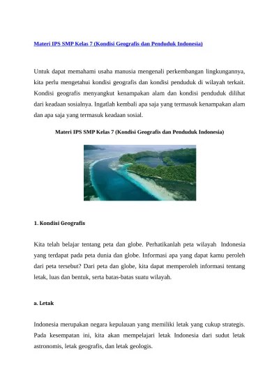 Ip may refer to any of the following: Materi Ips Smp Kelas 7 Kondisi Geografis Dan Penduduk Indonesia