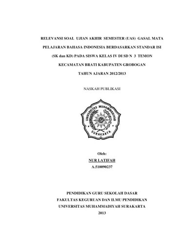 Tujuan dan fungsi penilaian berbasis kelas. Top Pdf Soal Uas Bahasa Indonesia Gasal 20152016 Kelas X Stece 123dok Com
