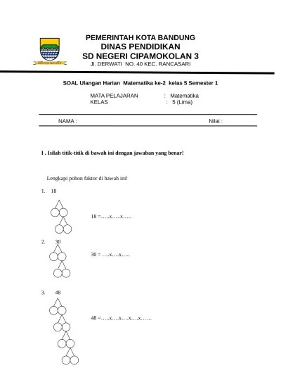 Kedua materi ini berkaitan dengan dua materi lainnya yaitu konversi waktu dan satuan. Soal Ulangan Harian Ke 1 Matematika Kelas 4 Semester 1