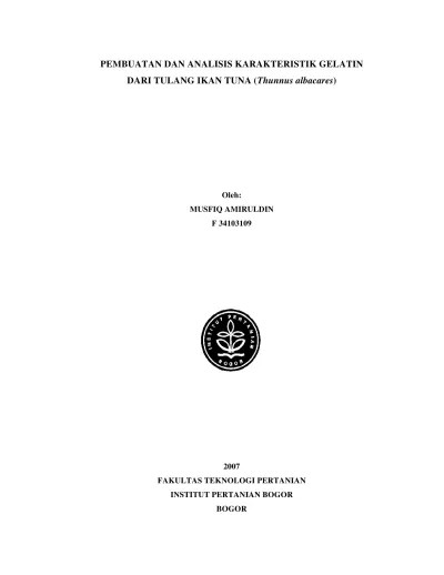 Dilakukan untuk meningkatkan viskositas pada produk lempok labu kuning dan . Top Pdf Pembuatan Dan Analisis Karakteristik Gelatin Dari Tulang Ikan Tuna Thunnus Albacares 123dok Com