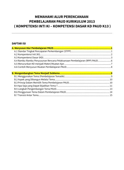 alur perencanaan pembelajaran paud kurikulum 2013 v3