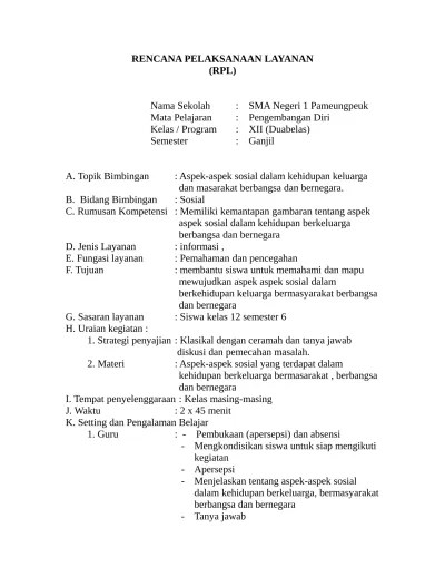 2 kali pertemuan x 45 menit. Kelas Xii Rpl Guru Bk Smt 1