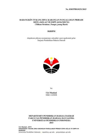 Currently the standard sundanese script is also commonly referred to as the sundanese script Rarangken Tukang Dina Kumpulan Carita Pondok Rusiah Kaopatwelas Karya Darpan Tilikan Struktur Jeung Semantis