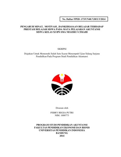 Apakah ada pengaruh kebiasaan belajar terhadap prestasi belajar siswa pada mata. Pengaruh Minat Belajar Dan Kebiasaan Belajar Siswa Di Sekolah Terhadap Prestasi Belajar Siswa Pada Mata Pelajaran Akuntansi Survei Pada Siswa Kelas Xi Ips Di Sma Negeri 14 Bandung