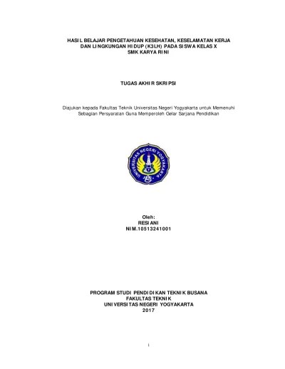 Jika ia saya rasa artikel ini sangat cocok untuk kamu simak karena disini kita akan mencoba membahas soal soal seputar k3lh kelas. Top Pdf Kelas 10 Smk Keselamatan Kerja Dan Kesehatan Lingkungan 2 123dok Com
