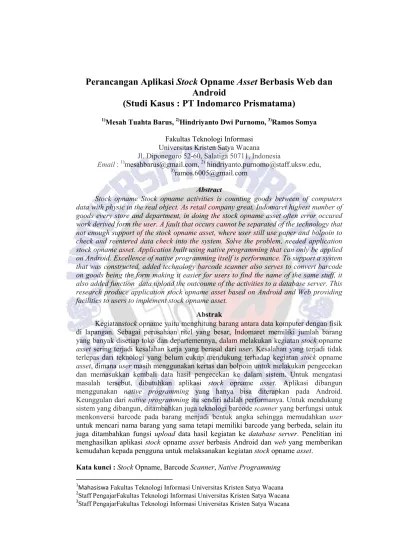 Fastfood indonesia, tbk palembang (studi. Top Pdf Stock Opname 123dok Com