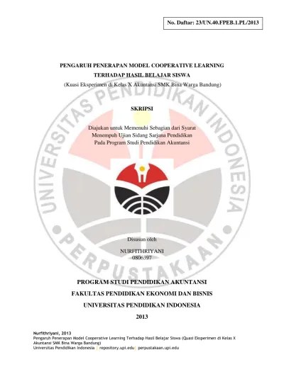 Selamat datang di website smk bina warga lemahabang cirebon. Top Pdf Pengaruh Penerapan Model Cooperative Learning Terhadap Hasil Belajar Siswa Quasi Eksperimen Di Kelas X Akuntansi Smk Bina Warga Bandung 123dok Com