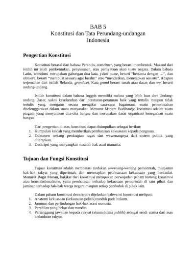 Bab iii kesimpulan dan saran. Rangkuman Tata Negara Bahan Tkd Cpns Bab Iv Konstitusi Dan Tata Perundang Undangan