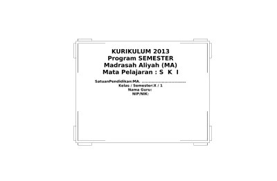 Subdit kurikulum 05 agustus 2014. Prota Promes Ski Ma Kelas X Kurikulum 2013 Program Semester