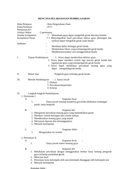 Download soal uts ipa kelas 4 semester 2 setelah anda melihat dan memeriksa . Rpp Mi Sd Rpp Kelas 4 Semester Ii 4 Rpp Ipa Kelas Iv Smt Ii