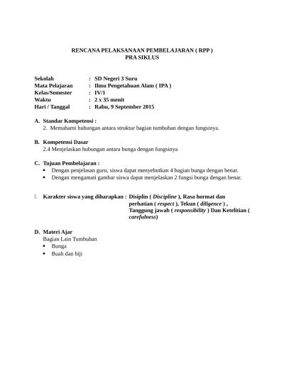 Meningkatkan hasil belajar siswa pada konsep gaya. 4 Contoh Ptk Sd Kelas 4 Ipa Sudah Jadi Langsung Pakai Dokumen Sekolah Lampiran