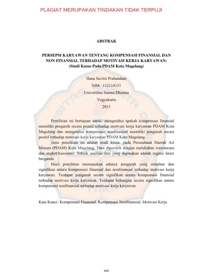 Non finansial berdasarkan uraian latar belakang masalah diatas,. 242875153 Pengaruh Kompensasi Finansial Dan Nonfinansial Terhadap Kinerja Karyawan Doc
