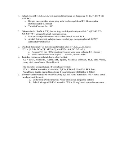 Application programming interface (api) database yang khusus digunakan untuk mengakses database relasional merupakan pengertian dari? Top Pdf Teknik Informatika Soal Uas Basis Data Basdat Udinus Repository Ti Uas Basis Data3 123dok Com