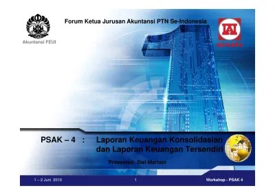 Dampak penerapan psak 4 (revisi 1994) dan. Psak 4 Laporan Keuangan Konsolidasian Dan Lk Tersendiri