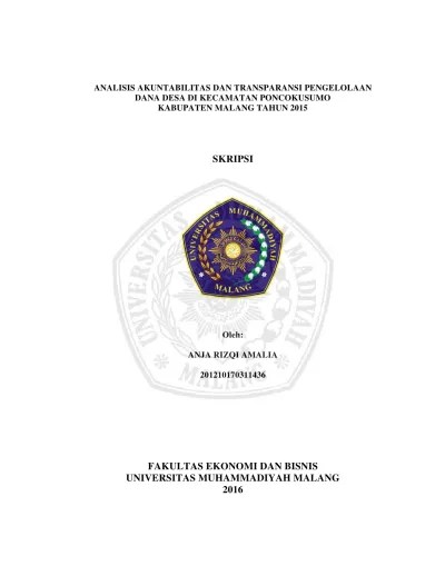 Periode anggaran yang dilampirkan format laporan pertangungjawaban realiasasi. Top Pdf Analisis Akuntabilitas Dan Transparansi Pengelolaan Dana Desa Di Kecamatan Poncokusumo Kabupaten Malang Tahun 2015 123dok Com