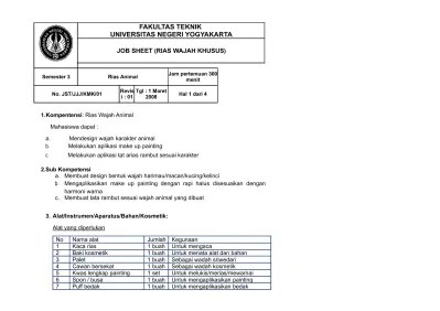 Empersilahkan client ke barbel chair 2. Jobsheet Make Up Pengantin Sunda Putri