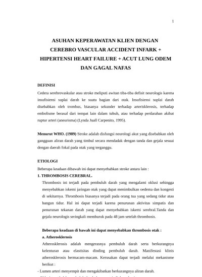 We may earn commission from links on this page, but we only recommend products we back. Asuhan Keperawatan Klien Dengan Cerebro Vascular Accident Infark Hipertensi Heart Failure Acut Lung Odem Dan Gagal Nafas Karya Tulis Ilmiah Cva Infark Hhf Alo