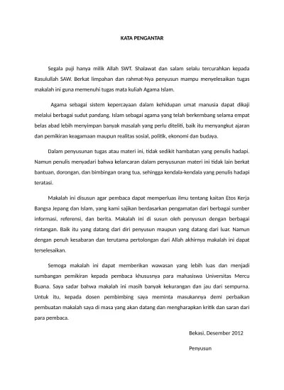 Penelitian ini bertujuan untuk mengetahui pengaruh kualitas sistem. Top Pdf Contoh Kata Pengantar Makalah Agama Islam 123dok Com