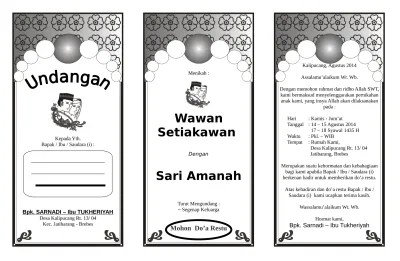 Contoh surat lamaran kerja (1). Undangan Lipat 3 Tiga Bentuk Tidur Melebar Fotokopi Gratis