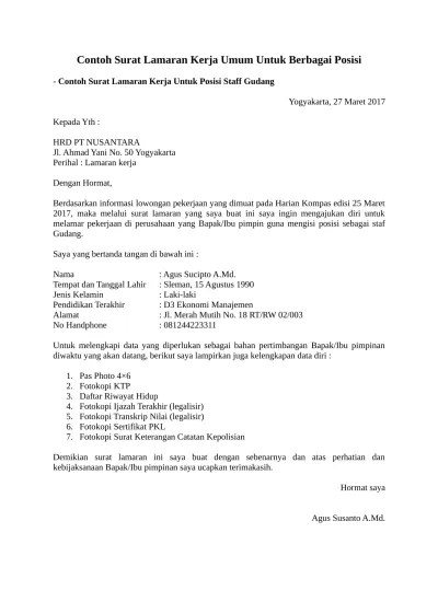 Surat lamaran kerja merupakan salah satu syarat untuk mendapatkan pekerjaan yang ingin . Top Pdf Contoh Surat Ran Kerja Di Spbu Www Kurikulum Pendidikan1 Blogspot Com 123dok Com