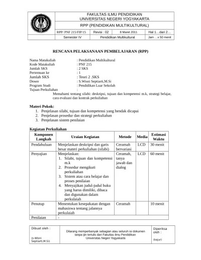 Top PDF RPP 1 MK PENDIDIKAN MULTIKULTURAL - 123dok.com
