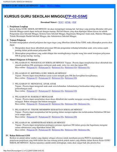 Sekolah minggu paling yahud dan semua anak‐anak tuhan tra.la.la.la.la…. Pesta Modul Gsm Gsm Pdf