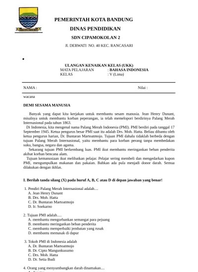 It is like a book, it contains latest news and one theme (tema). Top Pdf Soal Ukk Bahasa Indonesia Kelas 5 Smtr 21 123dok Com