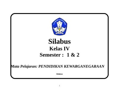 Silabus kelas 4 semester 1 kurikulum 2013 revisi terbaru. Silabus Kurikulum 2013 Pkn Kelas 4 Sd Mi Terbaru Silabus Pkn Kls 4
