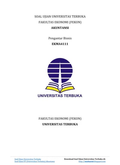 Soal ekonomi akuntansi kelas 12 semester 1 dan kunci jawaban. Soal Ujian Ut Akuntansi Eksi4101 Laboratorium Pengantar Akuntansi