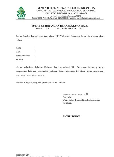 Download file format.doc atau.docx microsoft word. Top Pdf Surat Keterangan Kelakuan Baik Format Baru 123dok Com