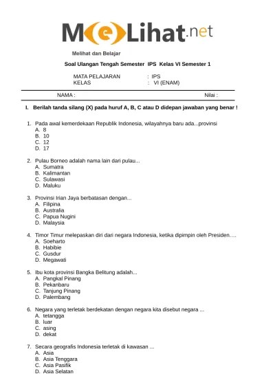 Soal uts ips kelas 6 semester 1.pdf. Top Pdf Soal Uts Ips Kelas 6 Melihat Net 123dok Com