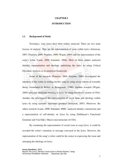 Ilmu pengetahuan all the love in the world would you be happier when the so young (lagu the corrs). Top Pdf Beyond The Lyrics Identity Construction In Rocket Rockers Songs An Analysis Of Song Lyrics By Using Critical Discourse Analysis 123dok Com