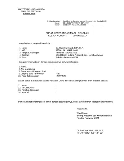 Form 6.2a/ugm/dpp/2017 form surat keterangan penghasilan: Surat Keterangan Penghasilan Orangtua Pns