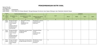 Download soal tes kompetensi kk b. Kisi Kisi Soal Tes Akhir Guru Pembelajar