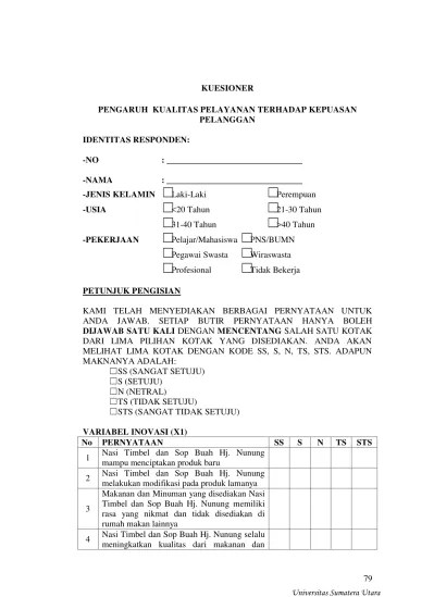 Pengaruh penerapan total quality management (tqm) dan komitmen organisasi terhadap kinerja perusahaan dengan budaya organisasi sebagai variabel moderasi (survei padaperusahaan manufaktur di jawa barat yang listing di bei Top Pdf Pengaruh Inovasi Dan Kualitas Pelayanan Terhadap Kepuasan Pelanggan Nasi Timbel Dan Sop Buah Hj Nunung Di Jalan Setia Budi No 41 Medan 123dok Com