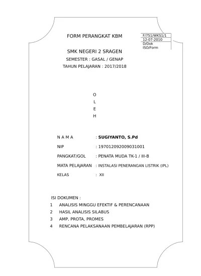 Rencana pelaksanaan pembelajaran (rpp) satuan pendidikan : Top Pdf Rpp Instalasi Penerangan Listrik Kelas Xii Teknik Instalasi Tenaga Listrik Kurikulum 2013 Kumpulan Ptk Cover 123dok Com