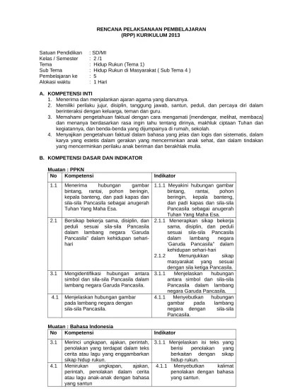 2) pada penjumlahan tiga bilangan bulat berlaku sifat asosiatif. Rpp Kelas 2 Sd Kurikulum 2013 Revisi 2017 Tema 1 2 3 4 Semester 1 Rpp Kurikulum 2013 2214