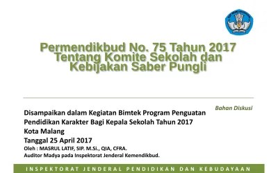 Ya adanya ''satgas saber pungli'' yang merupakan bentukan presiden. Paparan Permendikbud 75 Dan Saber Pungli