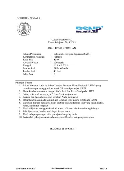 3049 STK Paket B Farmasi