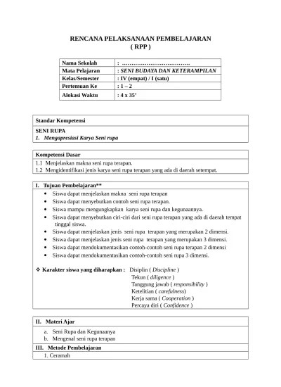 Buku sakti bahasa indonesia sd kelas 3 ktsp 2006 erlangga. Top Pdf Rpp Sbk Kelas 4 Sd Semester 1 123dok Com